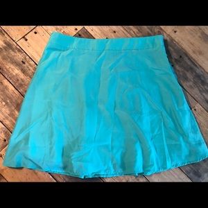 Blue fit and flare skirt